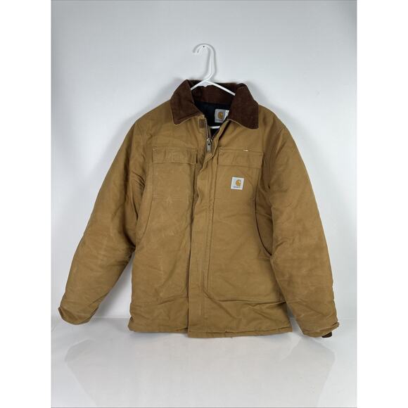 Vintage Carhartt Coat Brown Duck Canvas Tan 42 Tall CQ196 - Picture 1 of 16